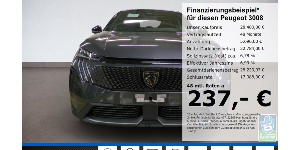 Peugeot 3008 33.542 km 28.480 &euro; Düsseldorf 40233