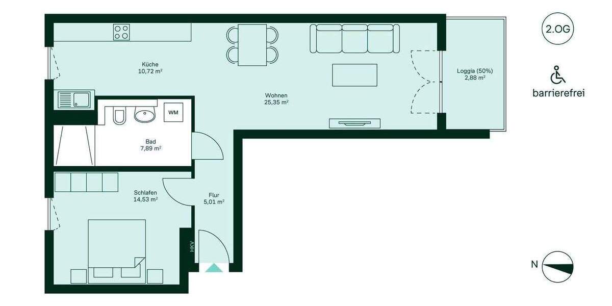 Etagenwohnung Düsseldorf Benrath - 2 Zimmer, 66 m&sup2;, 399.900&euro; | Angebot:24757266