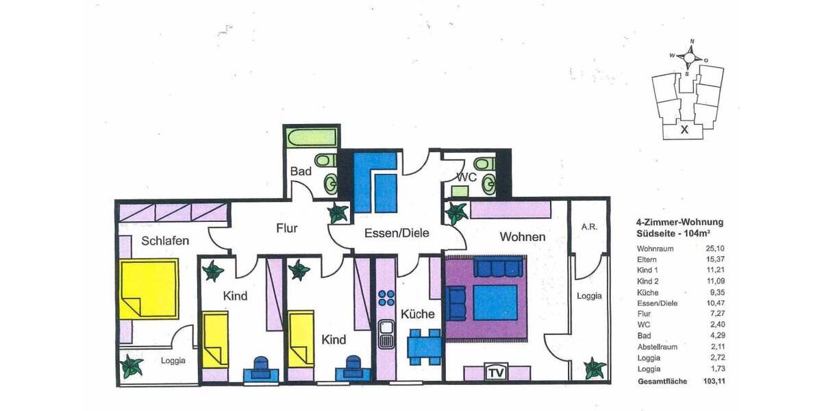 Etagenwohnung Bergisch Gladbach Frankenforst - 4 Zimmer, 104 m&sup2;, 1.579&euro; | Angebot:24785431