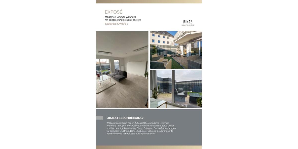 Erdgeschoßwohnung Remscheid - 1 Zimmer, 29 m&sup2;, 179.000&euro; | Angebot:26579234