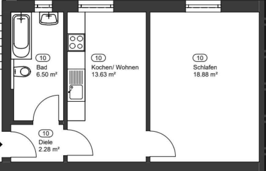 Etagenwohnung Düsseldorf Stadtbezirk 3 - 2 Zimmer, 41 m&sup2;, 164.000&euro; | Angebot:25987833