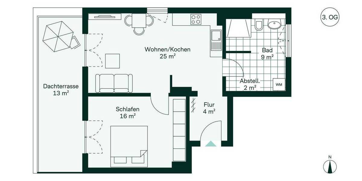 Etagenwohnung Hattingen Winz-Baak - 2 Zimmer, 62 m&sup2;, 274.800&euro; | Angebot:24111373