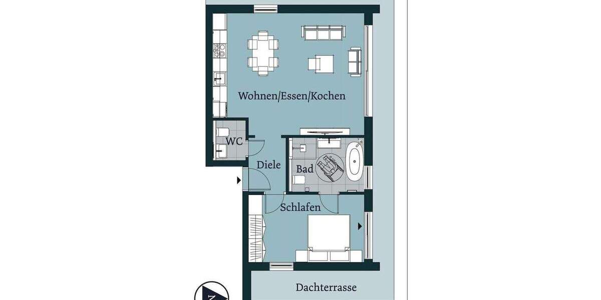 Etagenwohnung Düsseldorf Lohausen - 2 Zimmer, 63 m&sup2;, 500.000&euro; | Angebot:23951887