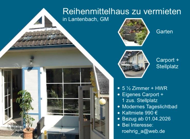 Reihenhaus Kürten - 5.5 Zimmer, 120 m&sup2;, 990&euro; | Angebot:25975948