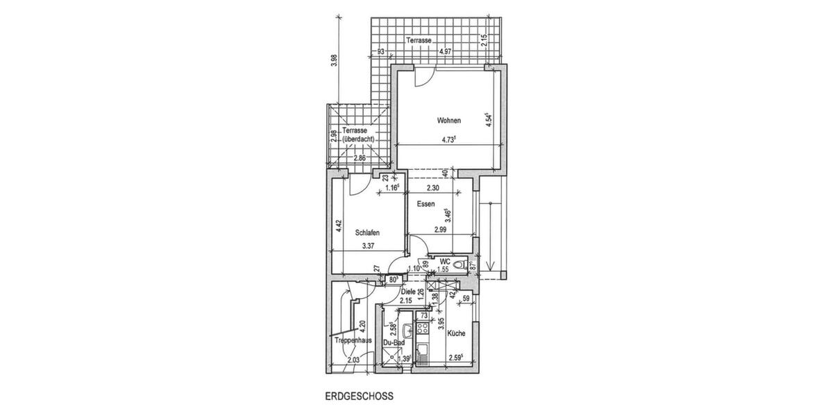 Erdgeschoßwohnung Leverkusen Schlebusch - 2 Zimmer, 72 m&sup2;, 864&euro; | Angebot:26648382